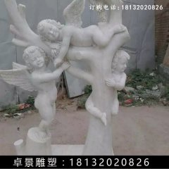 小天使石雕，漢白玉小天使雕塑