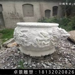 石水缸，漢白玉水缸雕塑