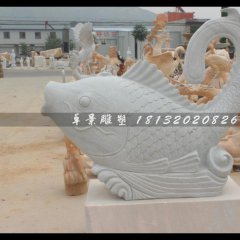 魚(yú)石雕，噴泉魚(yú)石雕，漢白玉魚(yú)石雕