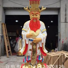 玻璃鋼龍王雕塑，貼金彩繪雕塑