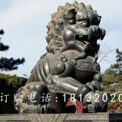 戲球獅銅雕，廣場(chǎng)青銅獅