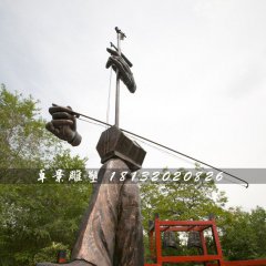 拉二胡銅雕，公園景觀銅雕