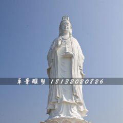 漢白玉觀音石雕，寺廟大型佛像石雕