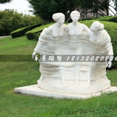 迎風(fēng)少女石雕，公園景觀石雕