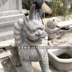 獨角獸石雕，青石神獸