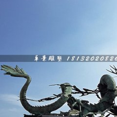 銅龍雕塑，廣場青銅神獸雕塑