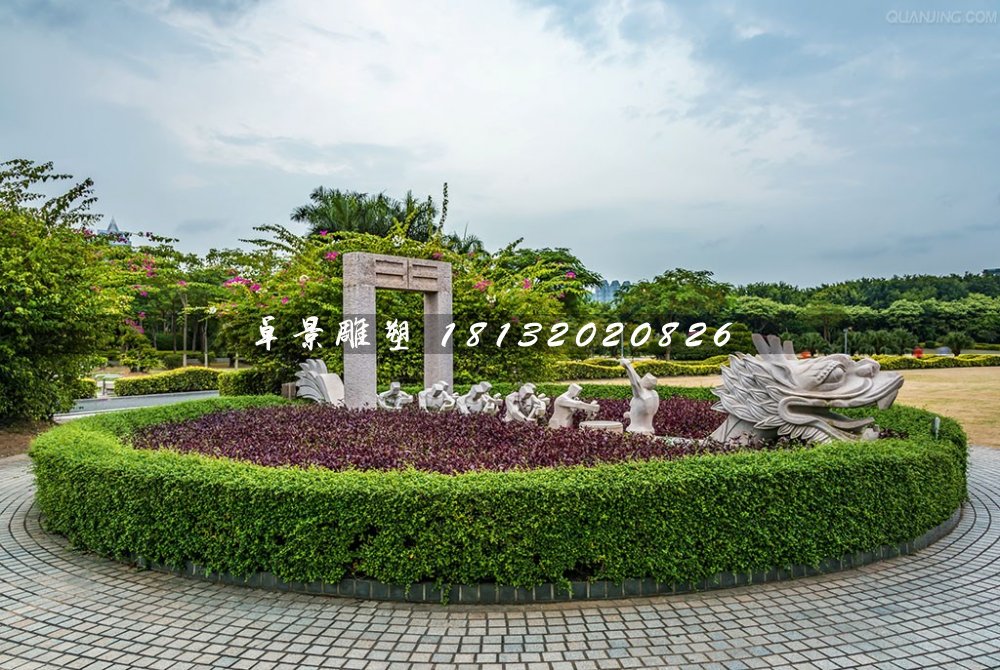 賽龍舟石雕，公園景觀石雕