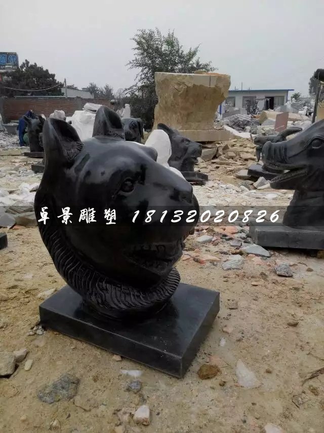 十二生肖獸首石雕，公園動(dòng)物石雕 (1)