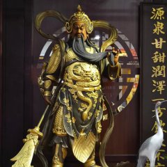 武財(cái)神雕塑，玻璃鋼立式關(guān)公雕塑