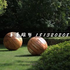 燈籠球銅雕，公園景觀雕塑