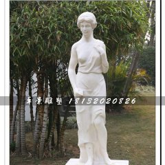 漢白玉美女石雕，公園人物雕塑