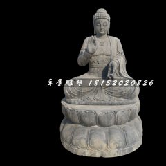 如來(lái)佛石雕，青石坐式佛像