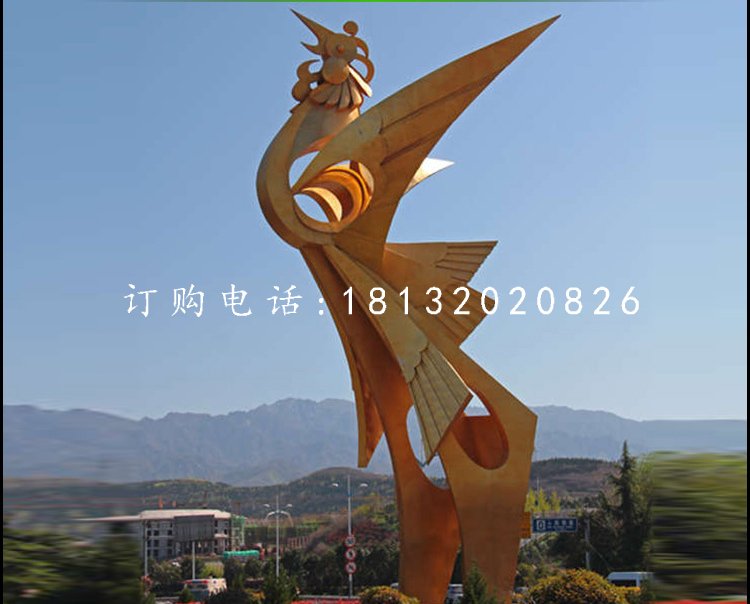 鳳凰雕塑，廣場(chǎng)不銹鋼雕塑