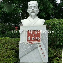 藥圣李時(shí)珍胸像，公園名人石雕