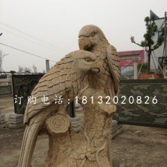 公園鸚鵡石雕砂巖動(dòng)物雕塑