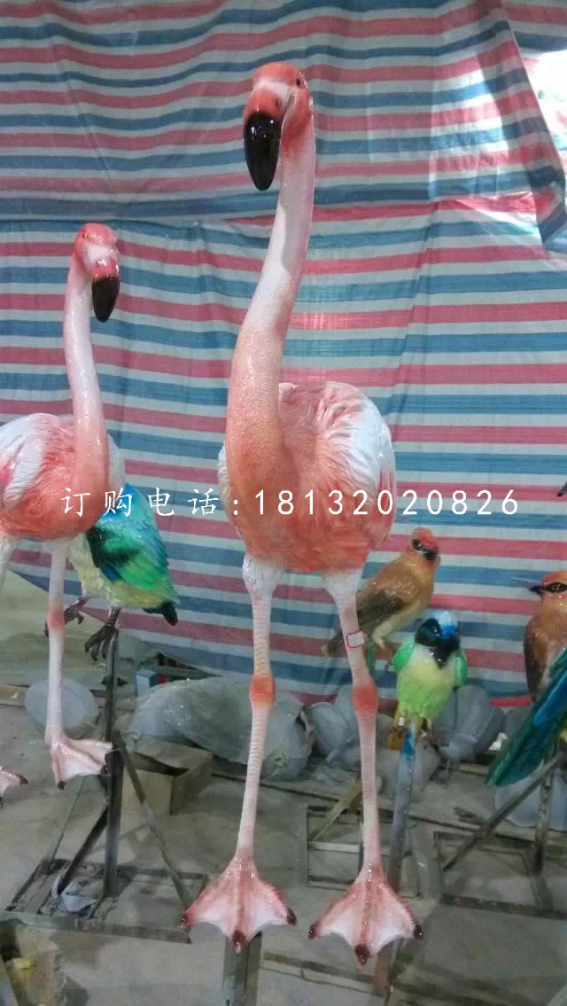 火烈鳥雕塑玻璃鋼仿真動物雕塑