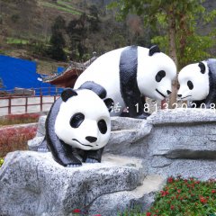 大熊貓雕塑，仿真動(dòng)物雕塑