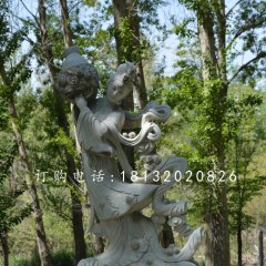 天女散花石雕，公園仙女石雕