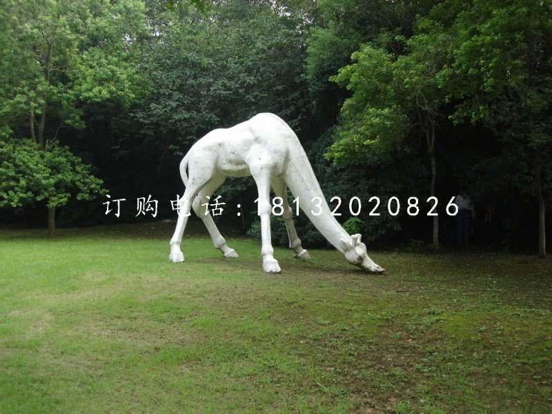 長頸鹿石雕，公園動物石雕