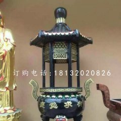 有求必應(yīng)香爐雕塑，寺廟銅香爐