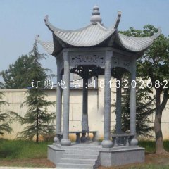 六角青石涼亭，公園景觀(guān)石雕