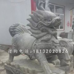 青石麒麟雕塑，廣場(chǎng)石雕麒麟