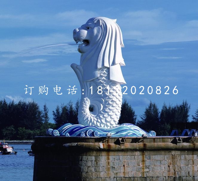 魚尾獅石雕，廣場(chǎng)景觀石雕