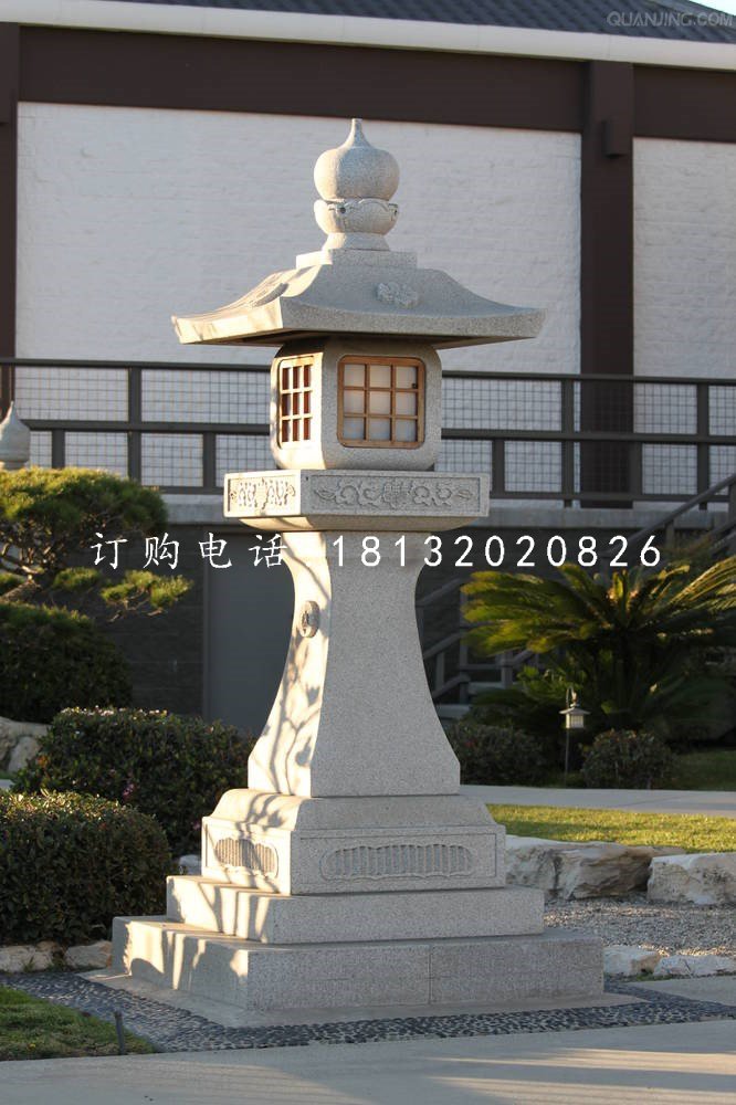 宮燈石雕，公園大理石燈雕塑