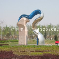 不銹鋼抽象彩帶雕塑，公園不銹鋼雕塑