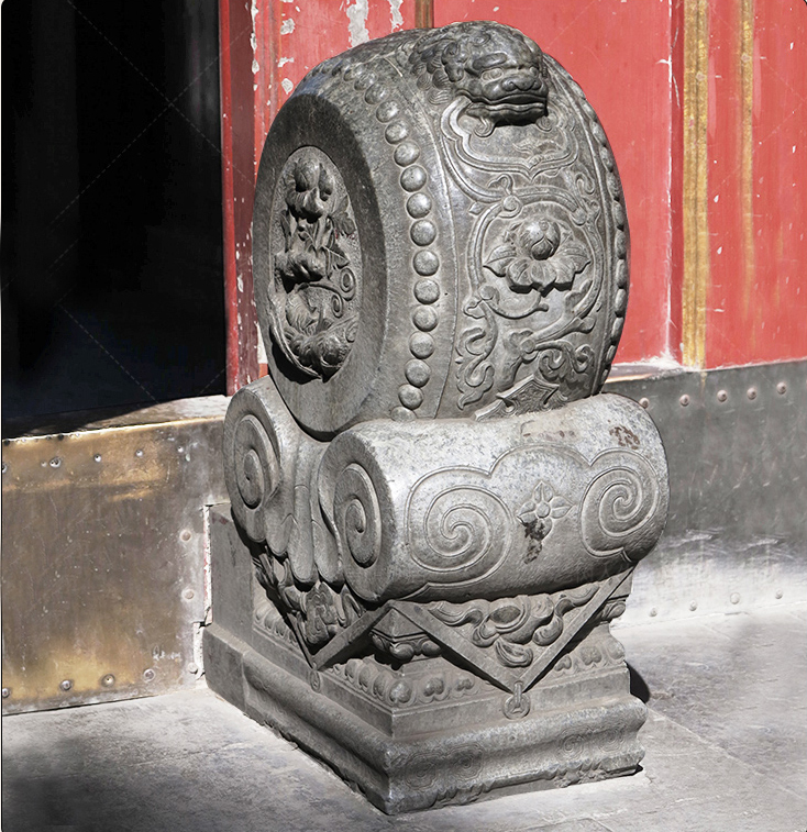 仿古石門(mén)墩，寺廟抱鼓石