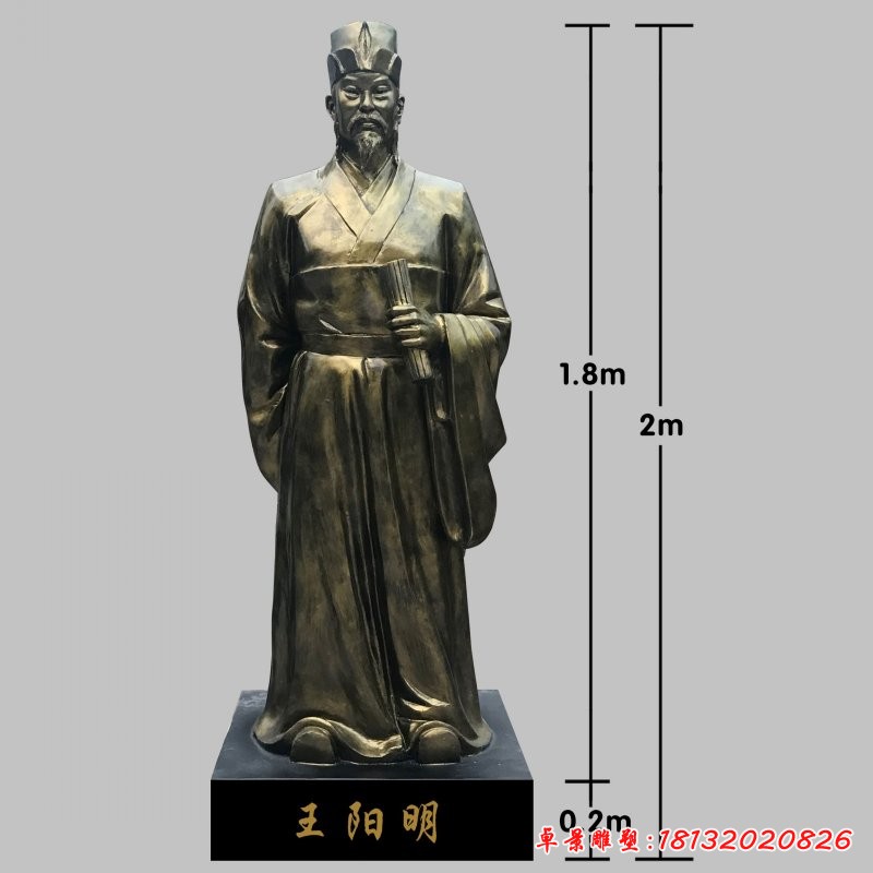 古代名人王陽(yáng)明銅雕