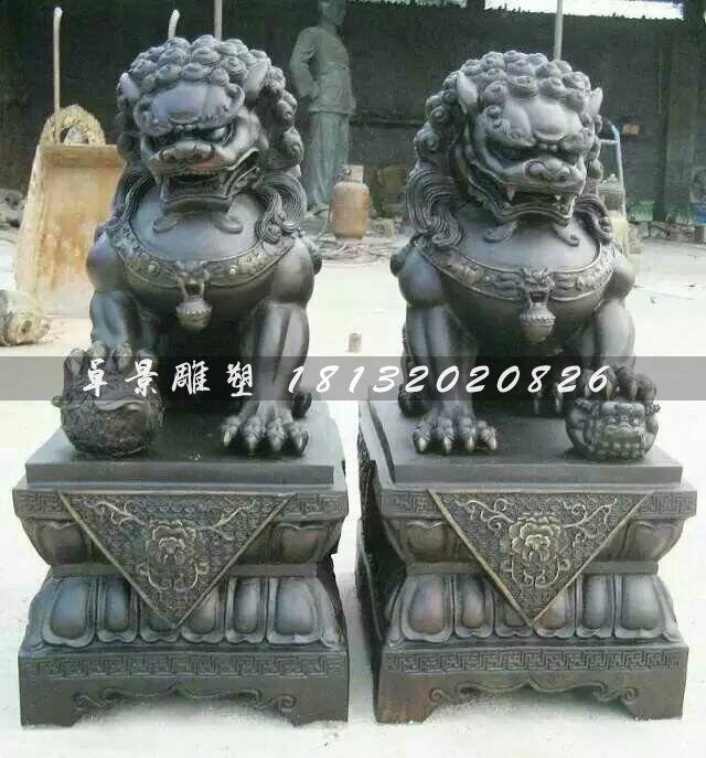 北京獅子雕塑，看門獅銅雕