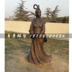 古代美女銅雕，廣場古人雕塑