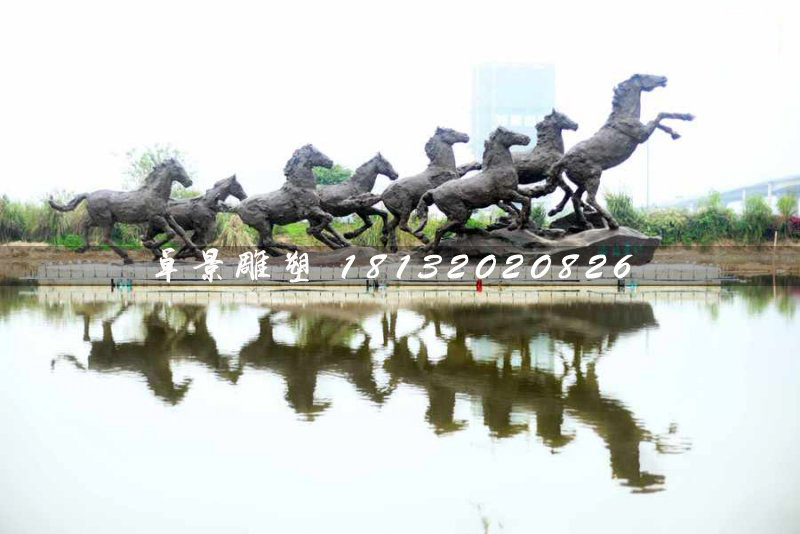 群馬銅雕，公園奔馬銅雕