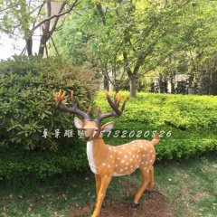 玻璃鋼梅花鹿雕塑，公園動(dòng)物雕塑