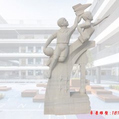 漢白玉校園騰飛學生石雕