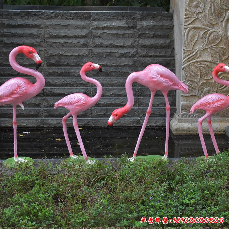 不銹鋼園林動物火烈鳥雕塑