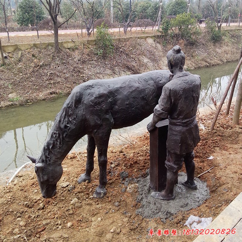 銅雕廣場公園馬雕塑