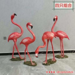 公園玻璃鋼火烈鳥(niǎo)動(dòng)物雕塑